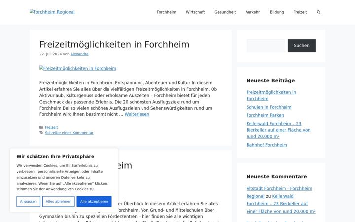 Screenshot of forchheim-regio.de