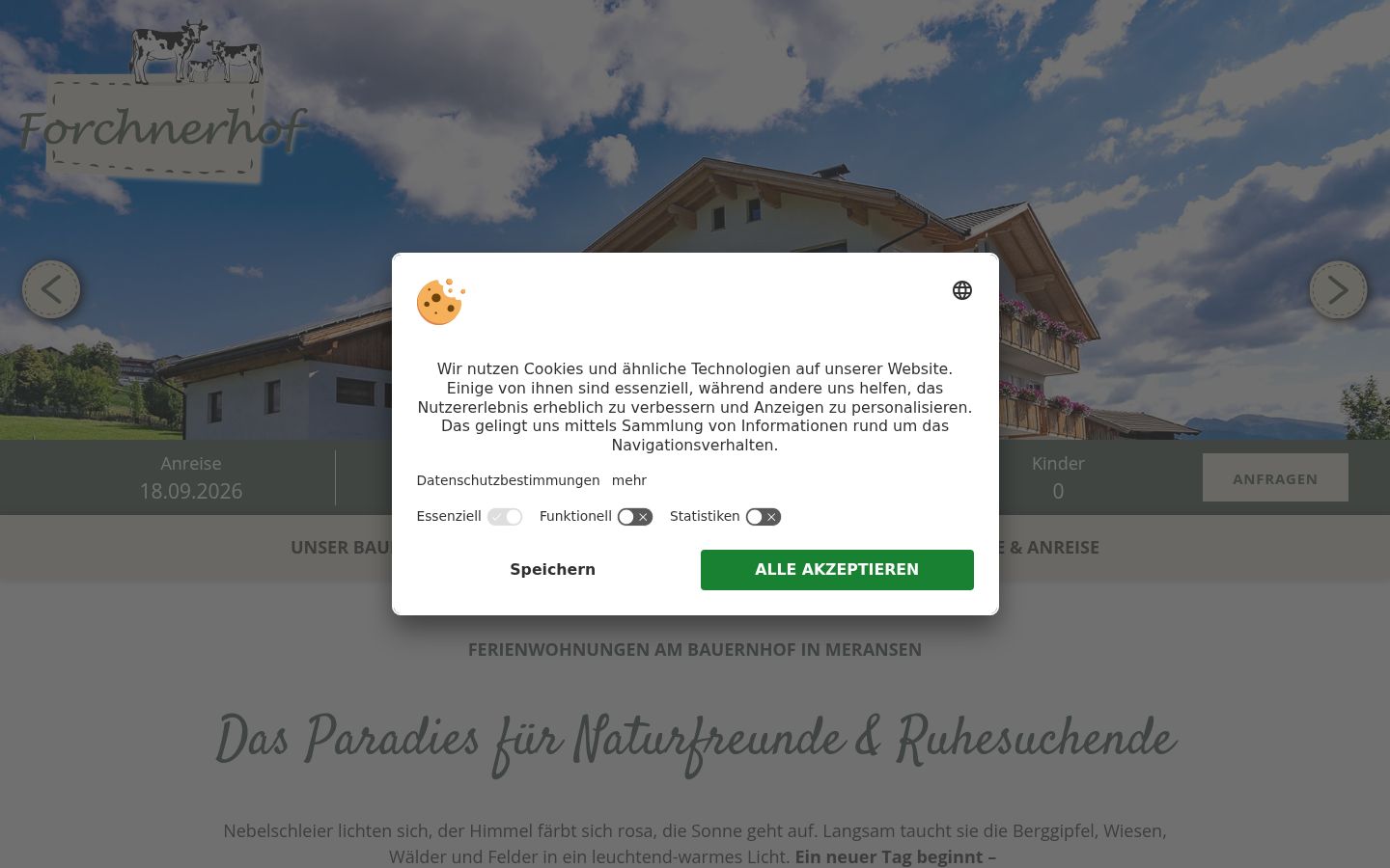Posnetek zaslona pasice za privolitev, prikazane pred kakršno koli interakcijo