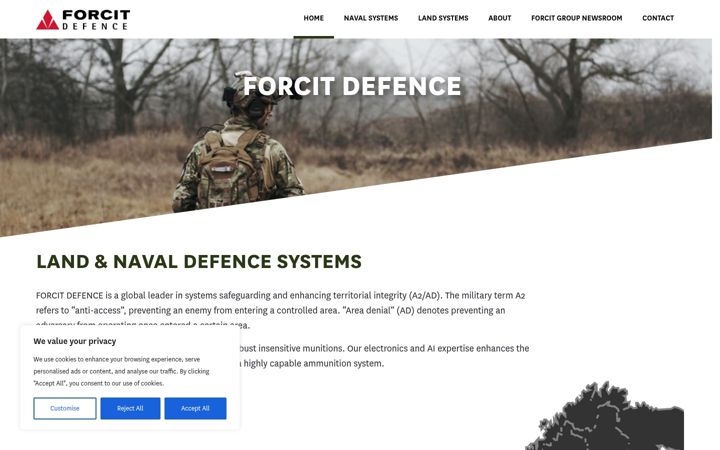 Screenshot of forcitdefence.com