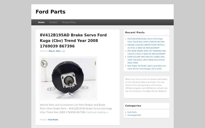 Screenshot of ford-parts.org.uk