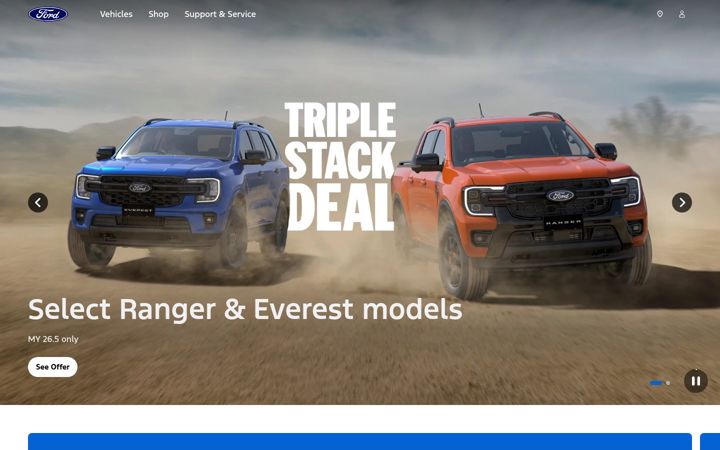 Skærmbillede af ford.com.au