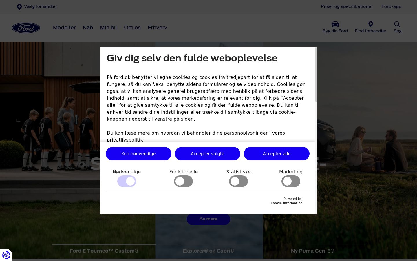 Screenshot del banner di consenso mostrato prima di qualsiasi interazione