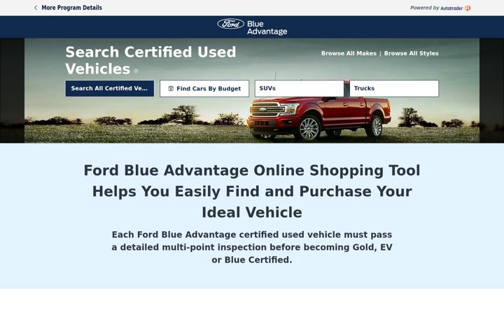 Kuvakaappaus sivustosta fordblueadvantage.com