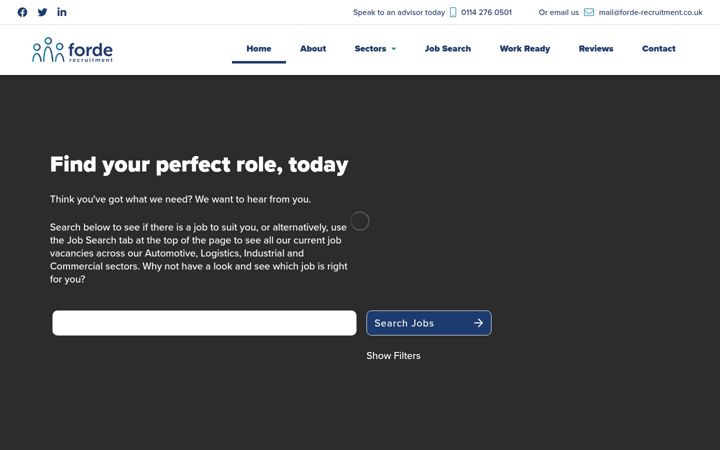 Screenshot ta' forde-recruitment.co.uk
