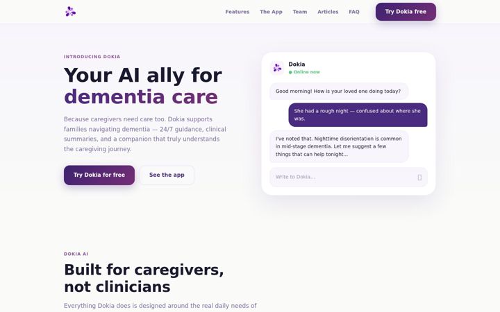 Snímek obrazovky fordementia.ai