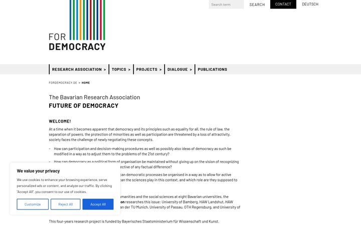 Screenshot of fordemocracy.de