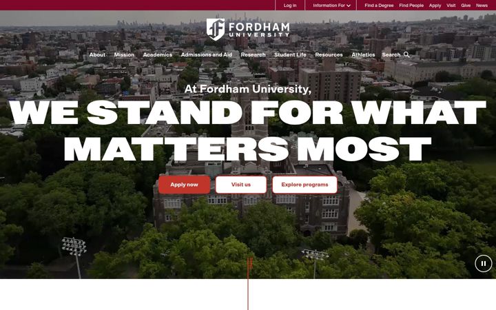 Screenshot di fordham.edu