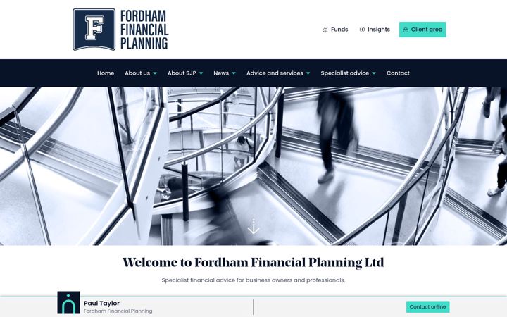 Captura de ecrã de fordhamfinancialplanning.co.uk