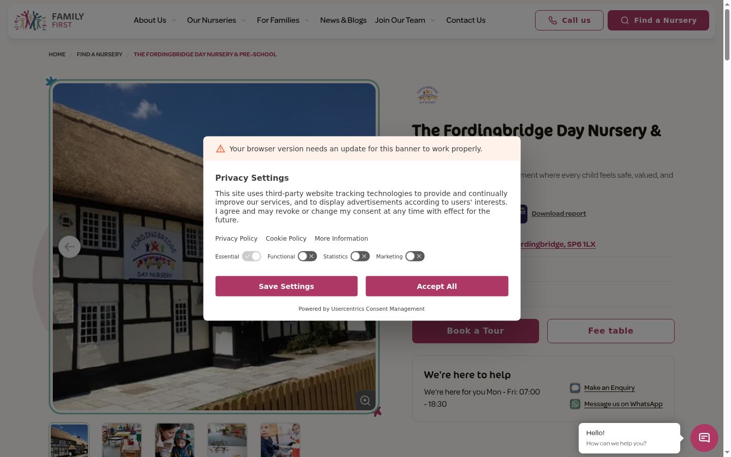 Screenshot of the consent banner shown before any interaction