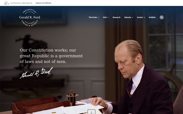 Screenshot of fordlibrarymuseum.gov