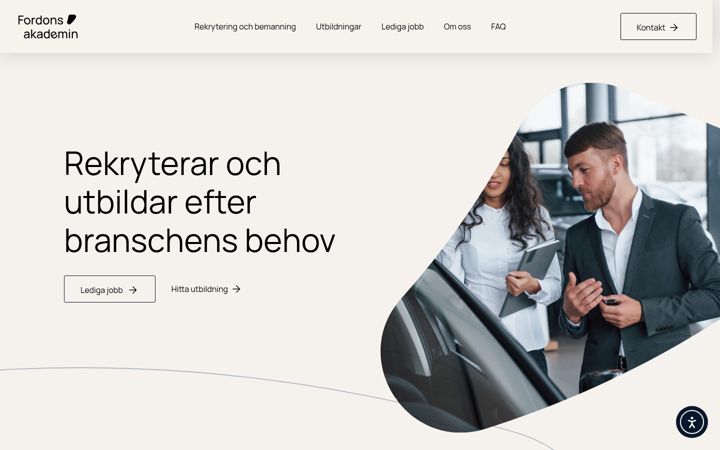 Ekrano kopija fordonsakademin.se