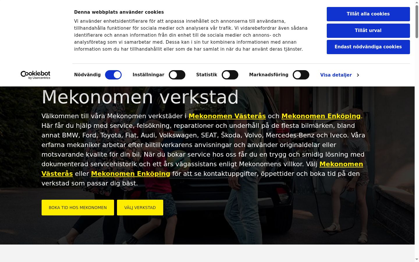 Screenshot del banner di consenso mostrato prima di qualsiasi interazione