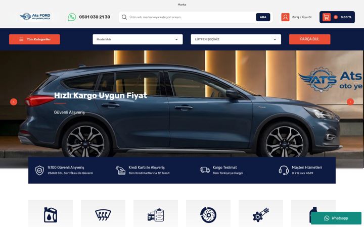 Captură de ecran a fordparcalari.com.tr