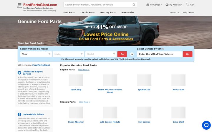 Skjermbilde av fordpartsgiant.com