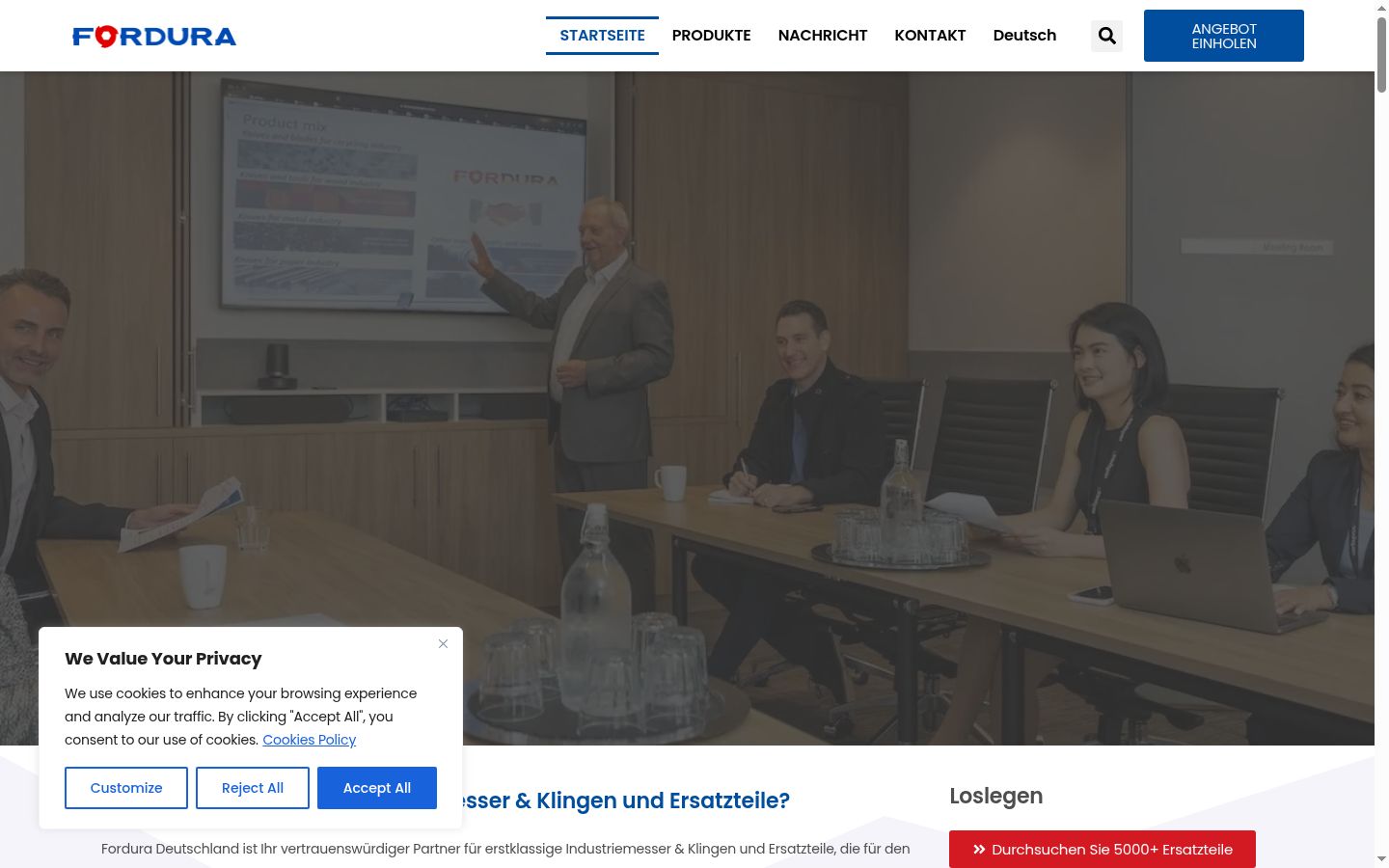 Captura de ecrã do banner de consentimento apresentado antes de qualquer interação