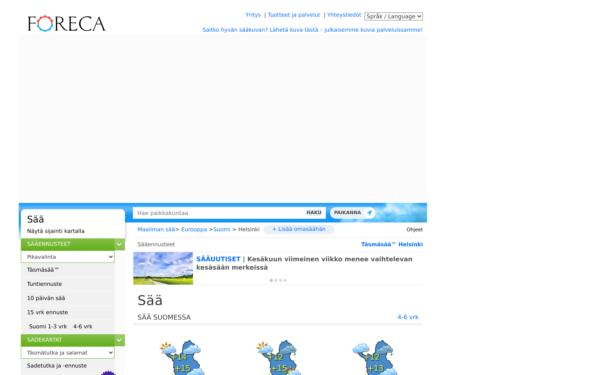 Screenshot of foreca.fi