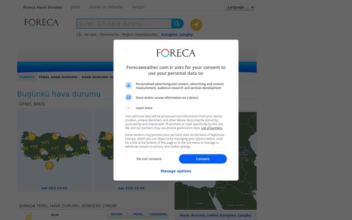 Screenshot of forecaweather.com.tr