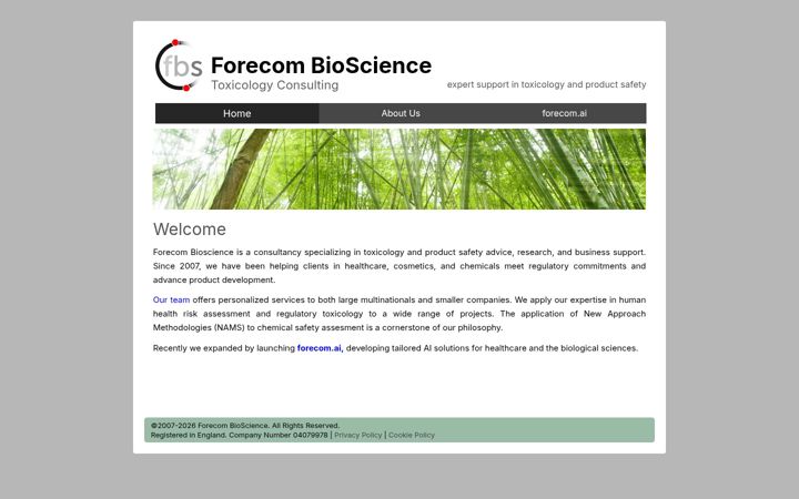 Screenshot of forecombioscience.com
