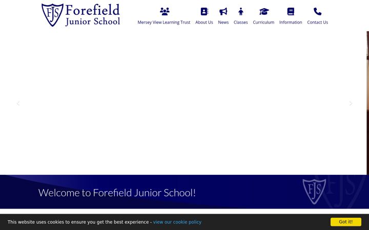 Screenshot of forefieldjuniors.co.uk