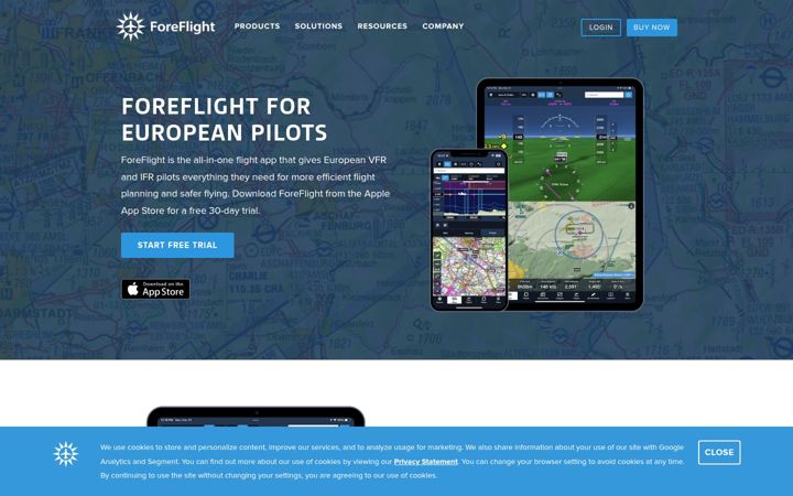 Screenshot of foreflight.com