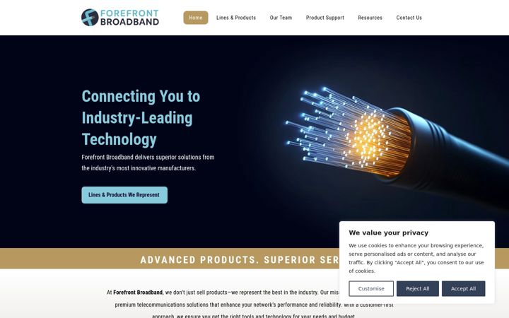 Screenshot of forefrontbroadband.com