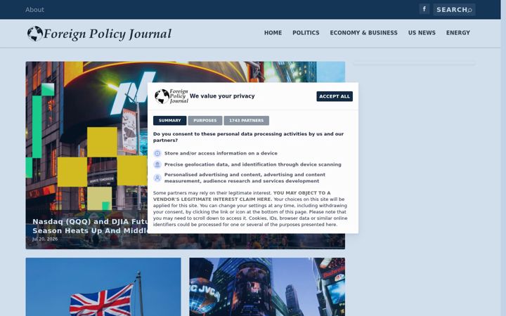 Screenshot of foreignpolicyjournal.com