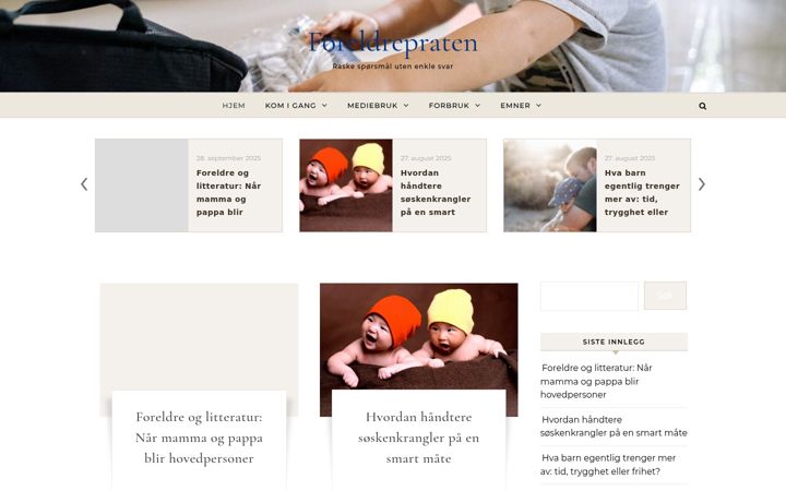 Screenshot of foreldrepraten.no