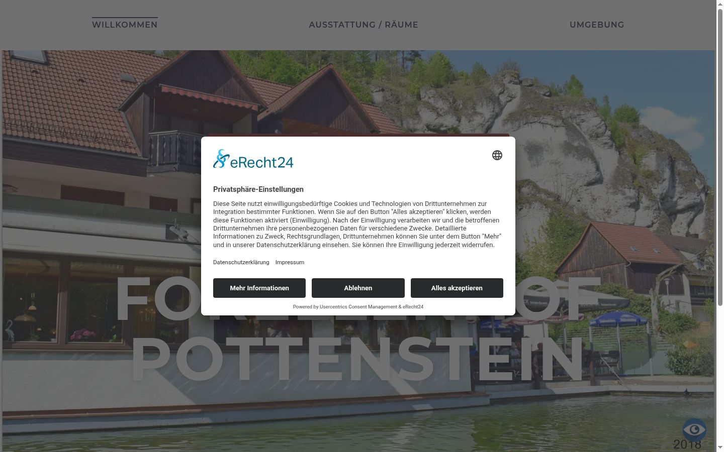 Screenshot tal-banner tal-kunsens muri qabel kwalunkwe interazzjoni