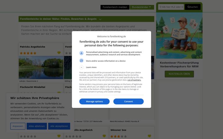 Screenshot of forellenking.de