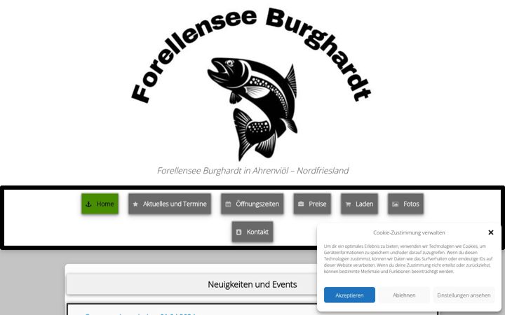 Screenshot of forellenseeahrenvioel.de