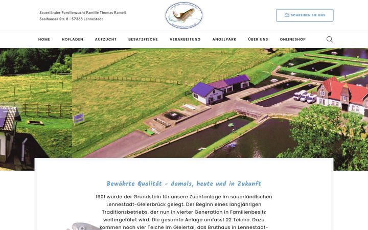 Ekraanipilt saidist forellenzucht-rameil.de