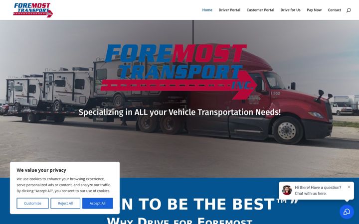 Screenshot of foremosttransport.com