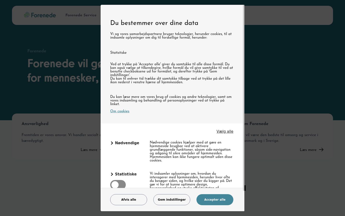 Screenshot van de toestemmingsbanner zoals getoond vóór enige interactie