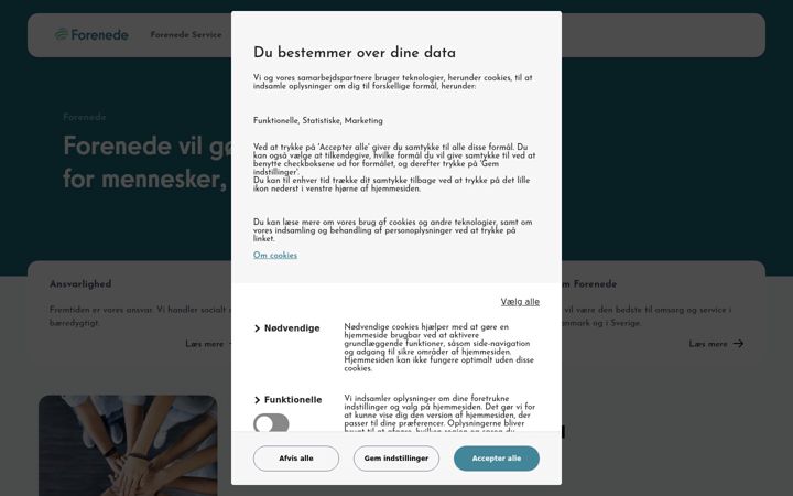 Screenshot of forenede.dk