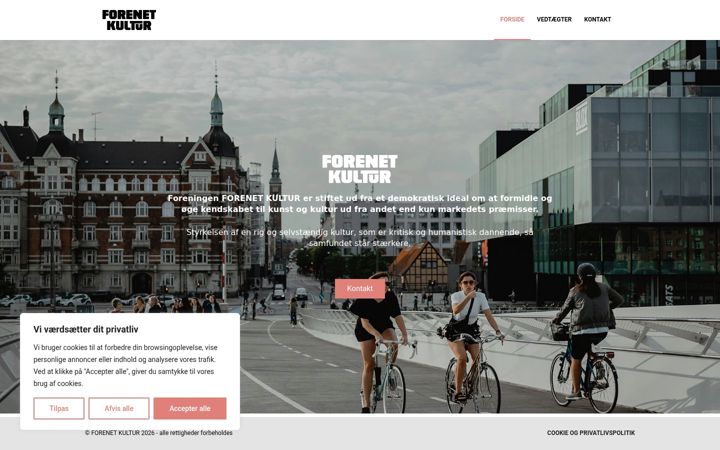 Screenshot of forenetkultur.dk