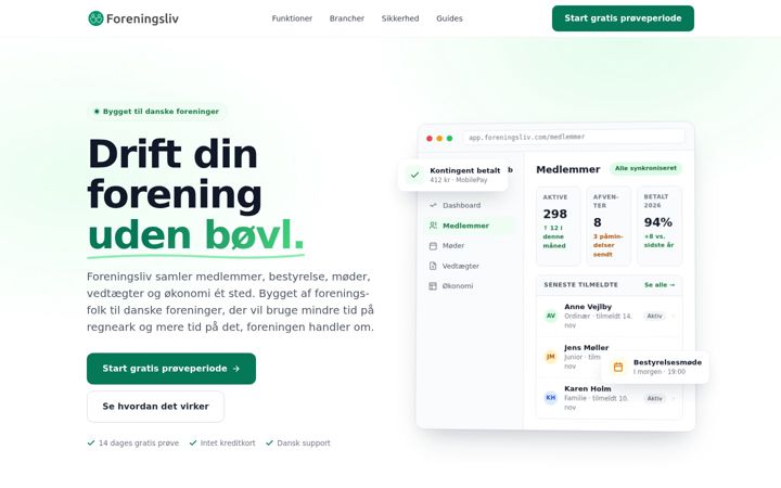 Screenshot of foreningsliv.com
