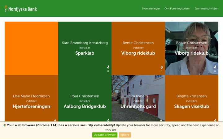 Screenshot of foreningspris.dk