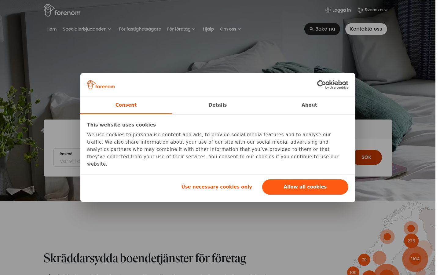 Snímka obrazovky banera súhlasu zobrazeného pred akoukoľvek interakciou