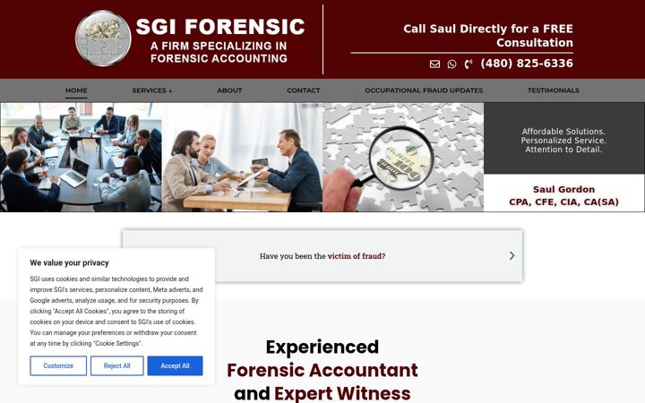 Screenshot of forensicaccountantaz.com