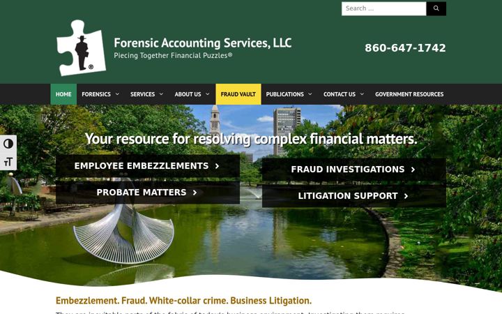 Screenshot of forensicaccountingservices.com