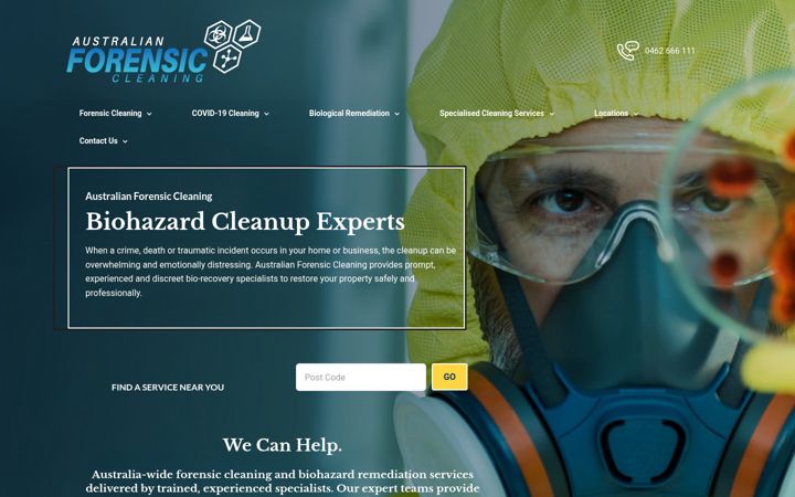 Snímek obrazovky forensiccleaning.com.au