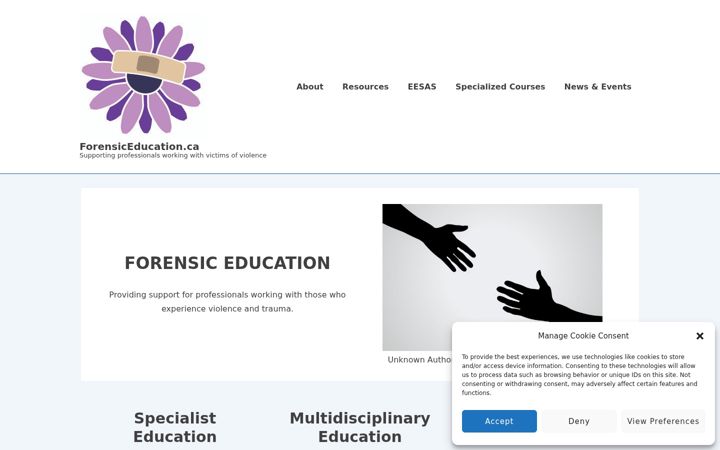 Capture d'écran de forensiceducation.ca