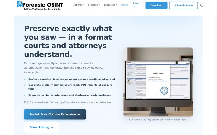 Screenshot of forensicosint.com