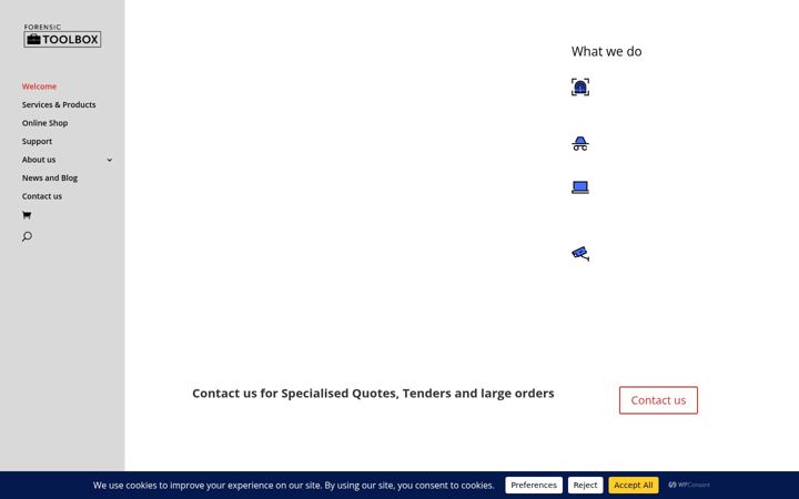 Snimka zaslona za forensictoolbox.co.za
