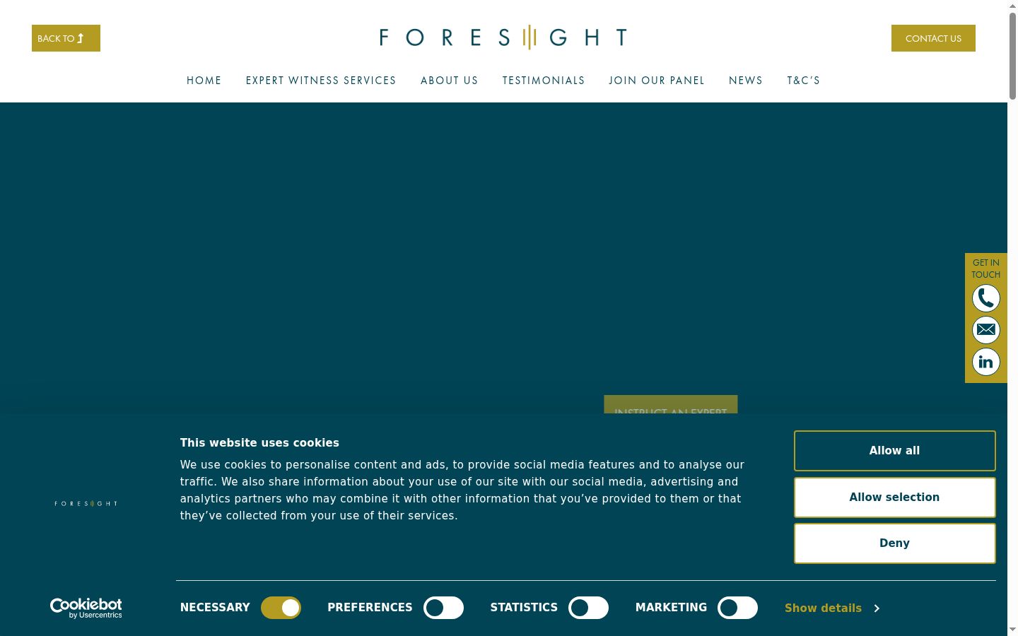 Screenshot of the consent banner shown before any interaction