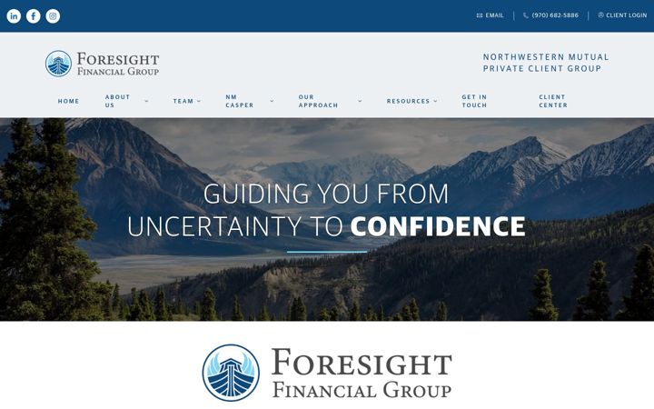 Screenshot of foresight.nm.com