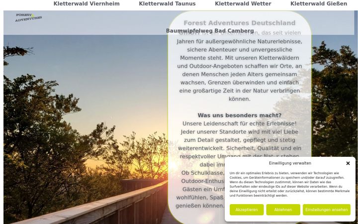 Screenshot of forest-adventures.de