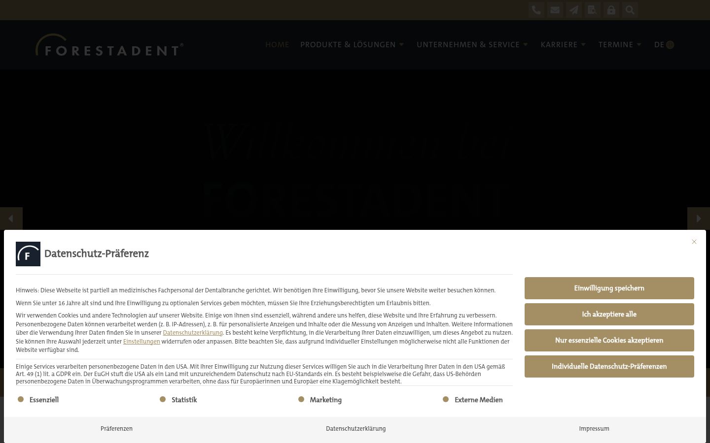 Screenshot of the consent banner shown before any interaction