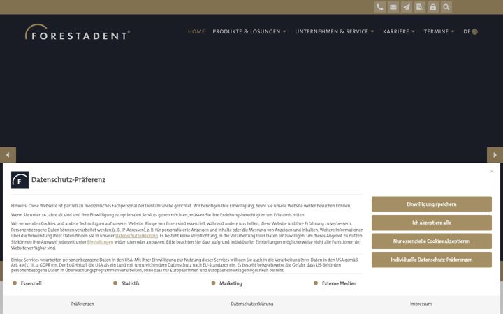 Screenshot of forestadent.com