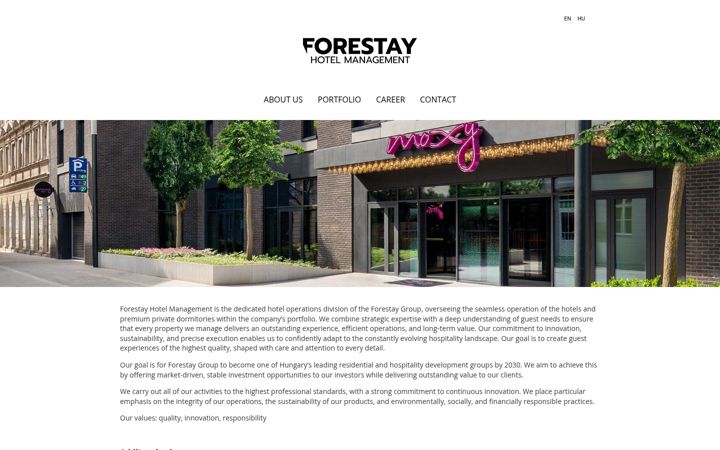 Screenshot of forestayhotelmanagement.com